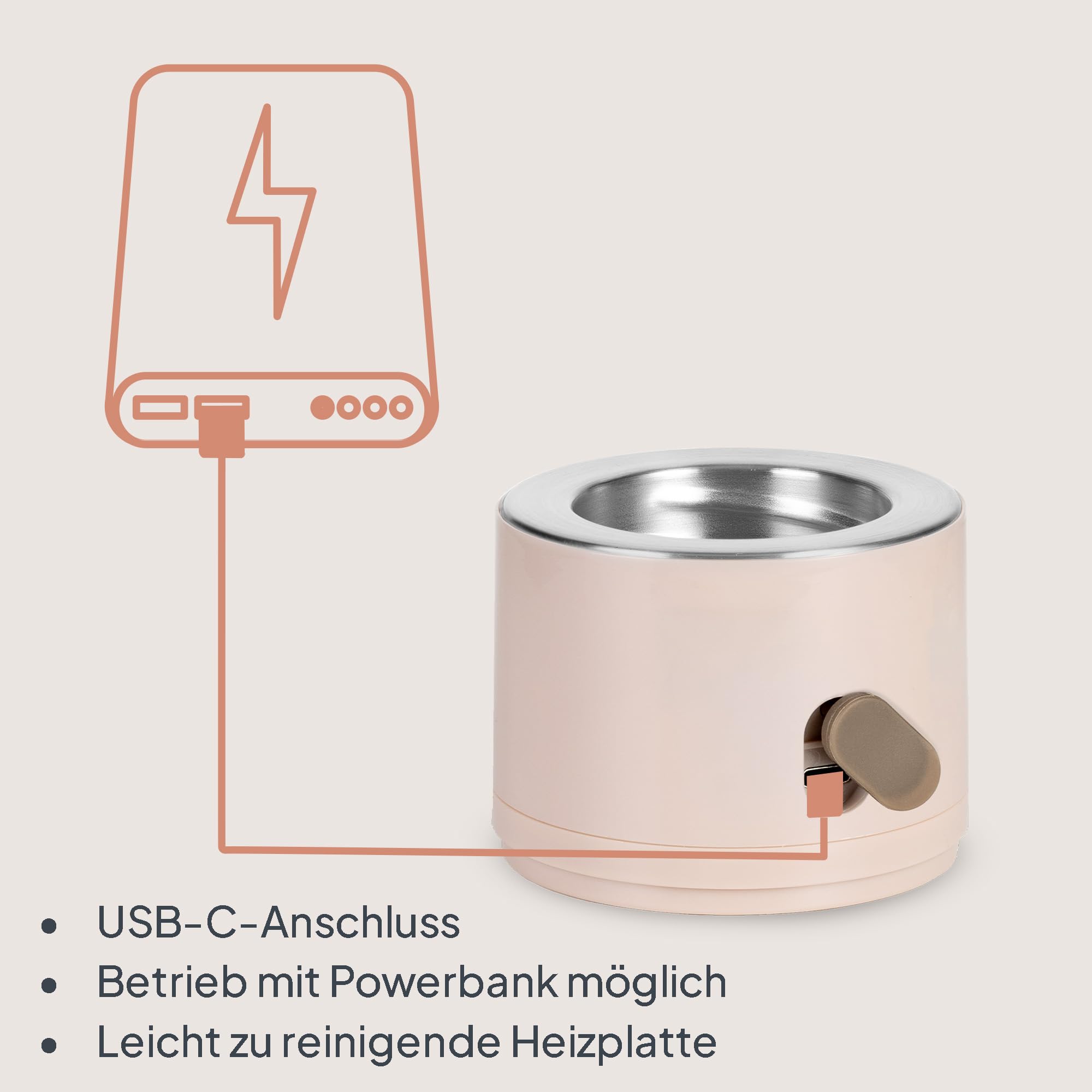 Lionelo Thermup Swift - Mobiler Flaschenwärmer für Babys unterwegs, kabellos 5000 mAh Akku, 90 ml in 3 Min auf 37°C, USB-C, Touch-Display, 4 Stufen 37–50°C, Warmhalten bis 6 h, BPA-frei