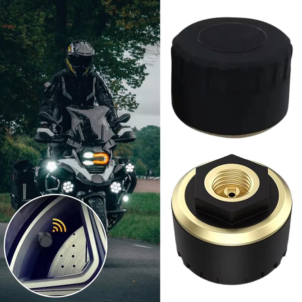 Système de surveillance de la pression des pneus, capteur de pression des pneus TPMS sans fil Bluetooth en temps réel pour voitures, vélos, moteurs, universel pour iOS Android (4 pièces)