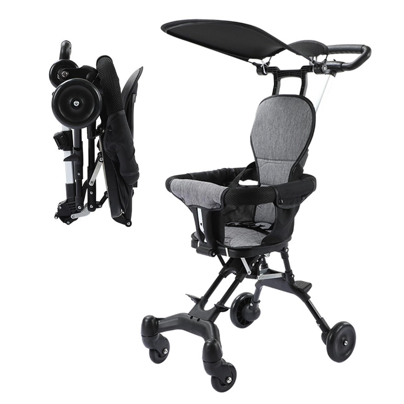 Beauenty Kids Stroller, Compact Baby Stroller, Lightweight Travel Stroller with Adjustable Handles and Backrest, One-Hand Fold, For Overhead Airplane Storage, Shopping, Walking, Travel (Style 5)