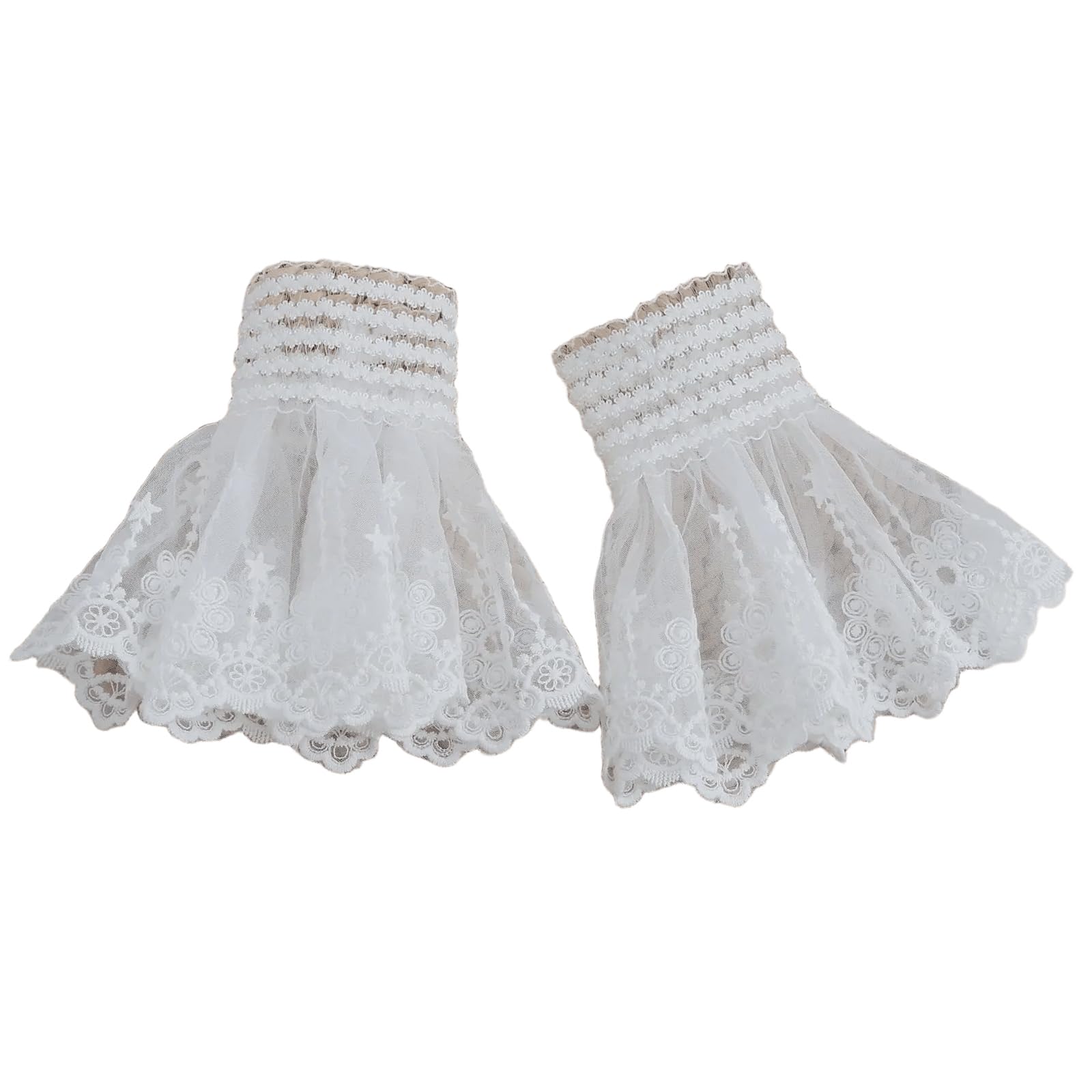 Maxtonser Lace Cuffs Decorative Sleeves for Female Teens Detachable False Sleeves Cuff Extension Trendy Clothing Wrist Accessories