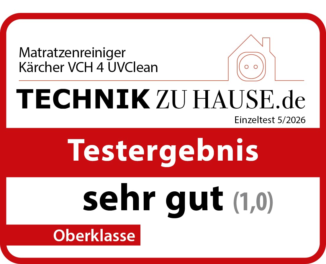 KÄRCHER Matratzenreiniger VCH 4 UVClean, hygienische Tiefenreinigung mit UV-C-Licht, Klopfwalze und Saugfunktion, Leistung: 500 Watt, Gewicht: 2,1 kg, beseitigt Milben und Bakterien, für Allergiker