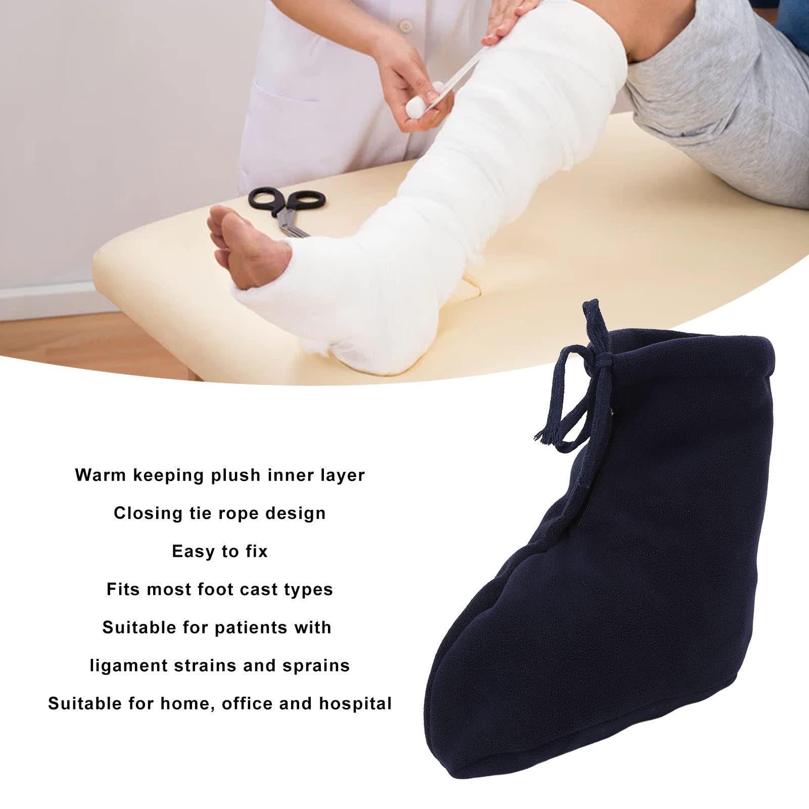 Couverture de Chaussette de Plâtre de Pied pour la Couverture de Plâtre D'orteil de Cheville Chaussette pour la Couverture de Plâtre de Jambe de Pied pour les Hommes Femmes (L)