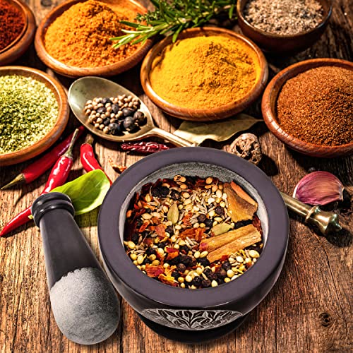 Divit Shilp Mortar and Pestle, Made of Heavy Duty Polished Hard Stone, Natural Stone Grinder for Spices Pastes, Herbs - Image 3