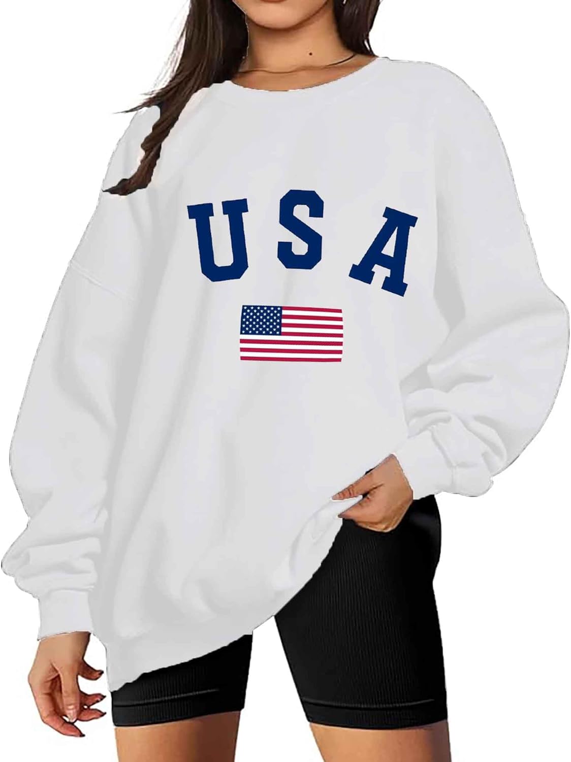 Zoyami Womens Crewneck Sweatshirt Graphic Long Sleeve Top Pullover Oversized Sweaters - Image 2