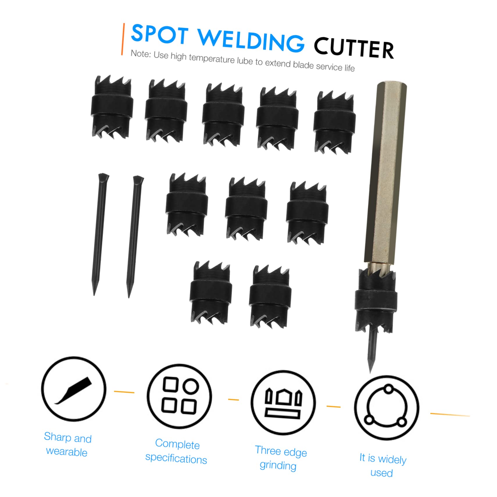 Taladro de soldadura por puntos 1 juego/13 piezas Juego de taladro eléctrico Broca de metal Pinza de soldadura rotativa por puntos Taladro de soldadura por puntos Removedor de soldadura por puntos r