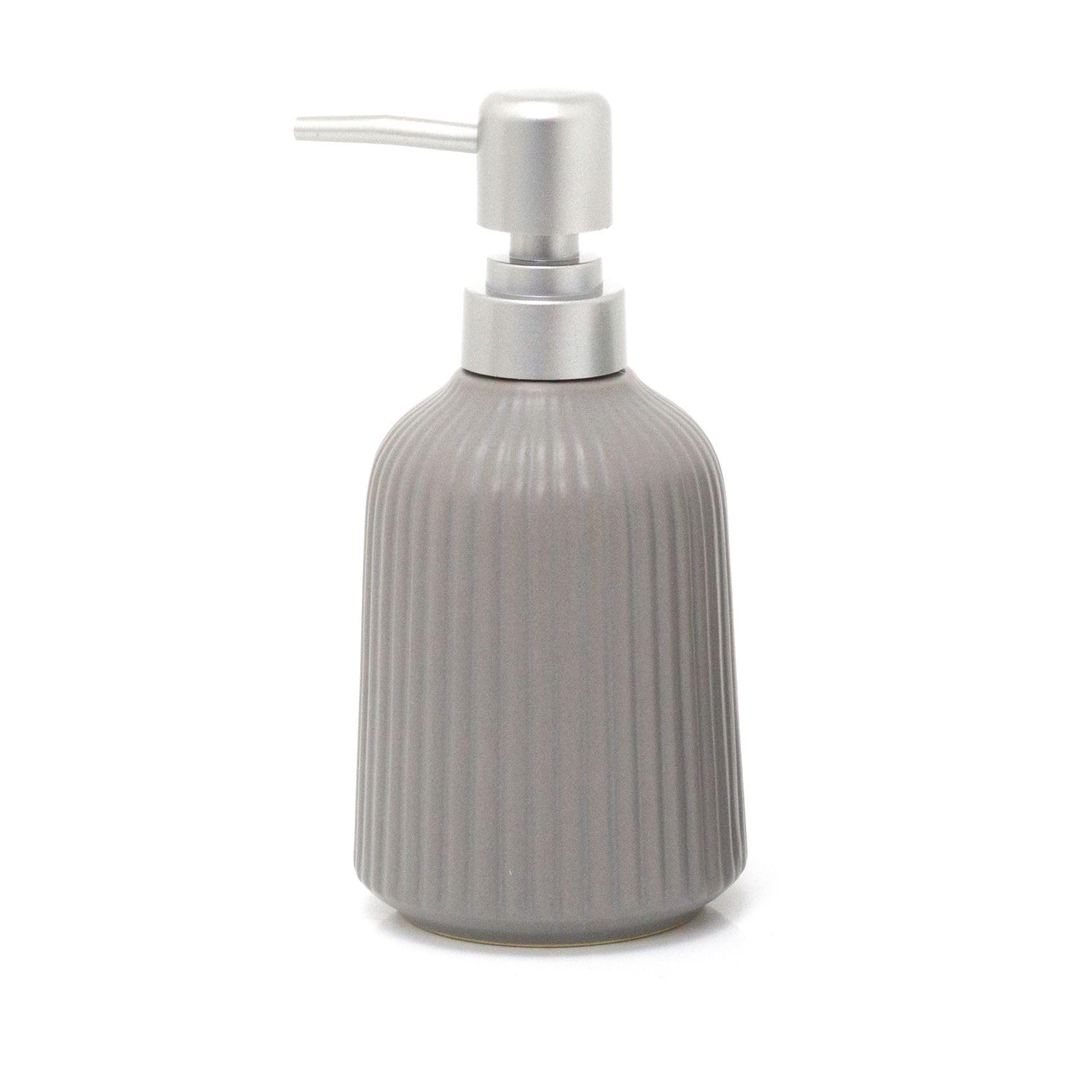 Carousel Home Ceramic Grey Soap Dispenser | Bathroom & Kitchen Hand Soap Dispenser