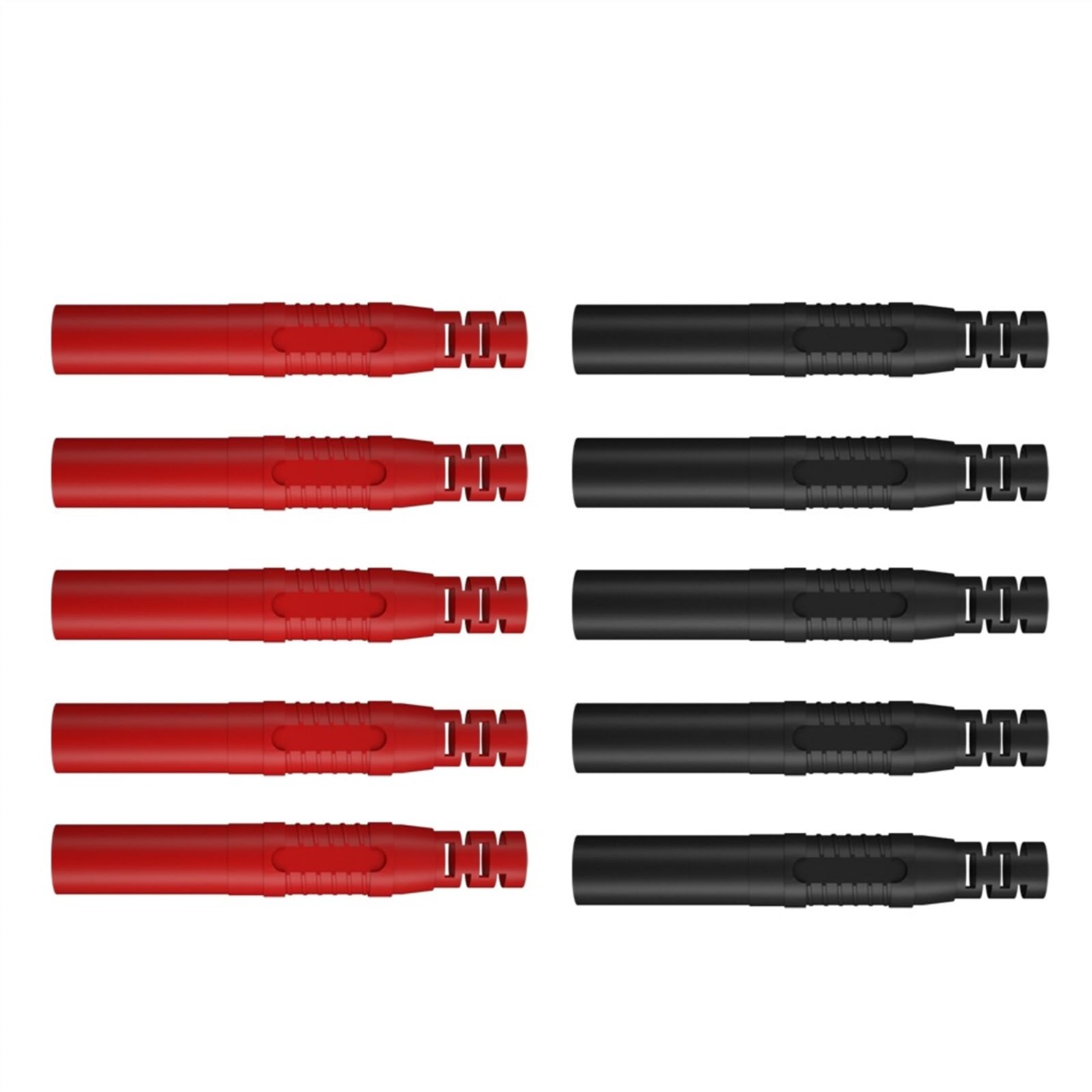 Fiche Banane enveloppée de 4MM, 10 pièces, connecteurs de Fils de Test d'assemblage en Ligne à souder Q.10041(5 Red 5 Black)