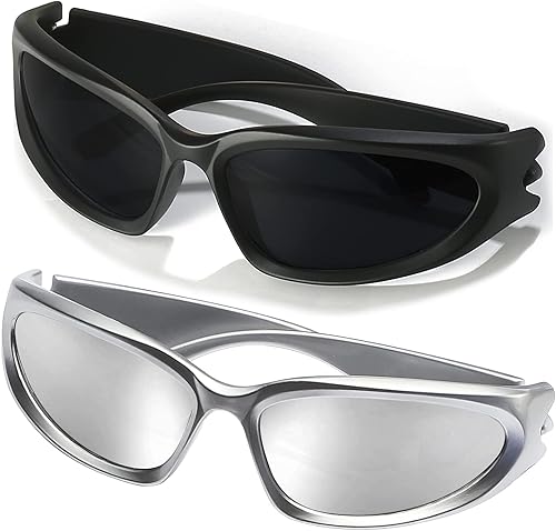 AIEYEZO Gafas de sol deportivas envolventes para hombres y mujeres, a la moda, con marco grueso, elegantes gafas de sol deportivas