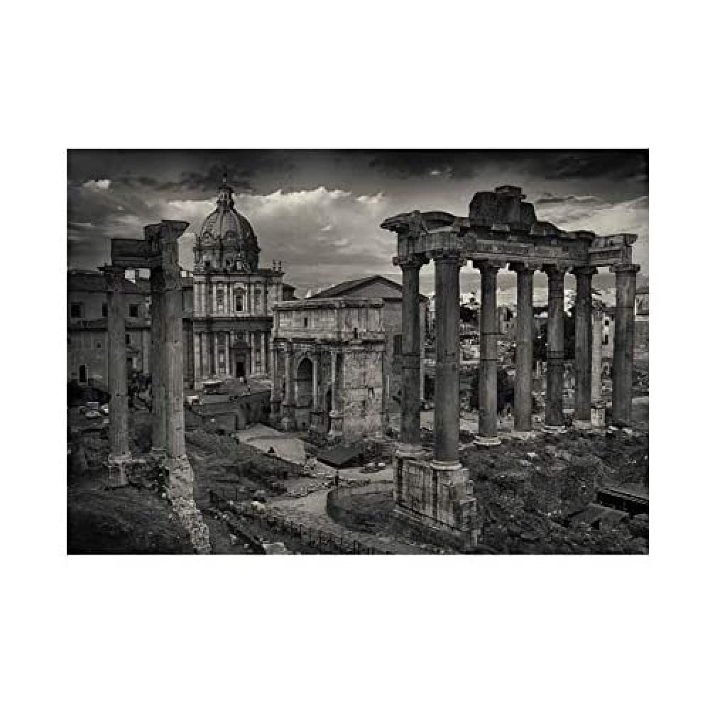Wee Blue Coo PHOTO CITYSCAPE ROME ITALY ROMAN FORUM RUIN BLACK FRAMED ART PRINT B12X13034