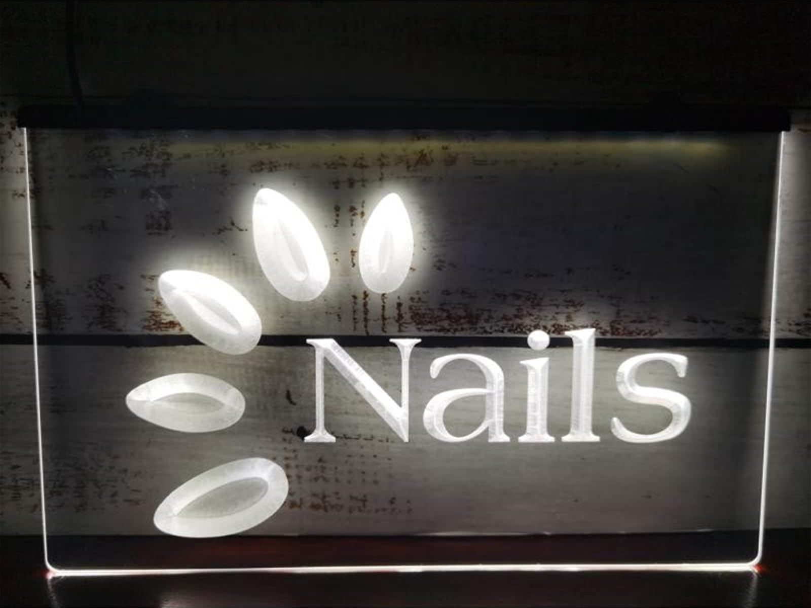 KEYQEEN Insegna al Neon LED Nails & Spa, Salone di Bellezza Decorazione murale a Due Colori Luci al Neon dimmerabili USB insegna Luminosa acrilica,Blue Orange,30x20cm