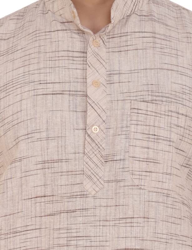 Image of LatestPlus Men's Solid Cotton Blend Ethnic Wear Regular Full Sleeve Kurta