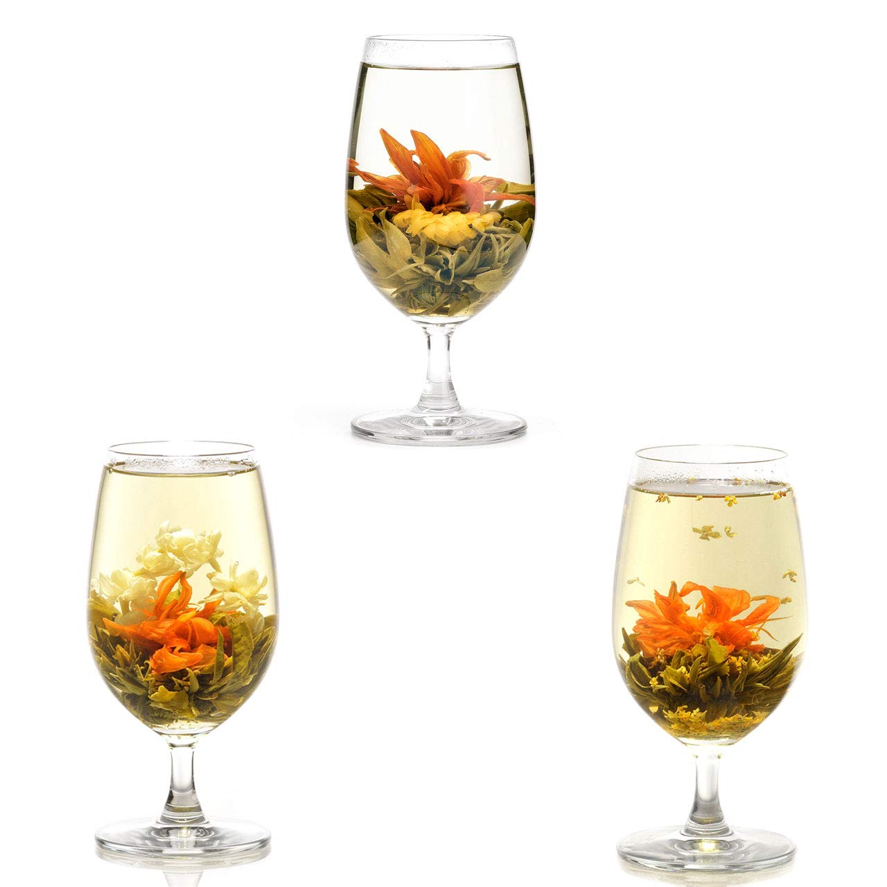 Teavivre 12pcs Handmade Blooming Flower Tea - Radom Varieties of Individually Sealed Tea Ball - Assorted Flowering Green Tea Ball - Natural Flowers Hand-tied with Green Tea - Image 5