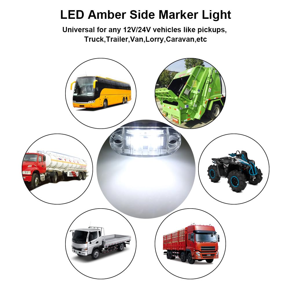 WAS W44 12v/24v Red Rear LED Marker Light Lamp With Reflector And Bracket - H Bowers