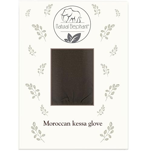 Miniatura 5 de Natural Elephant Kessa - Guantes de hammam prémium y jabón negro marroquí con aceite esencial de eucalipto, 200 g (7 oz), kit de exfoliación de spa
