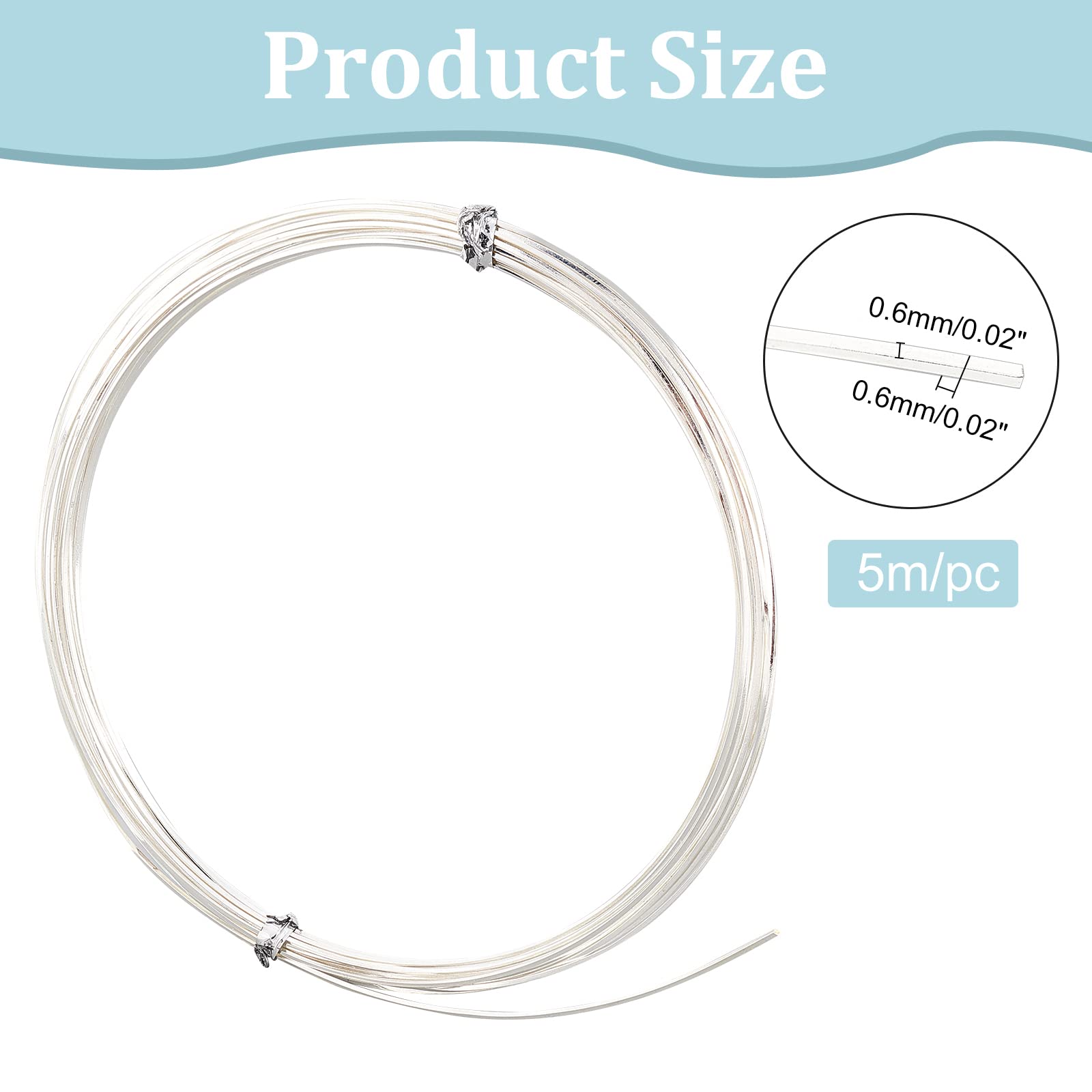 BENECREAT Copper Wire, For Wire Wrapped Jewelry Making, Silver, 20