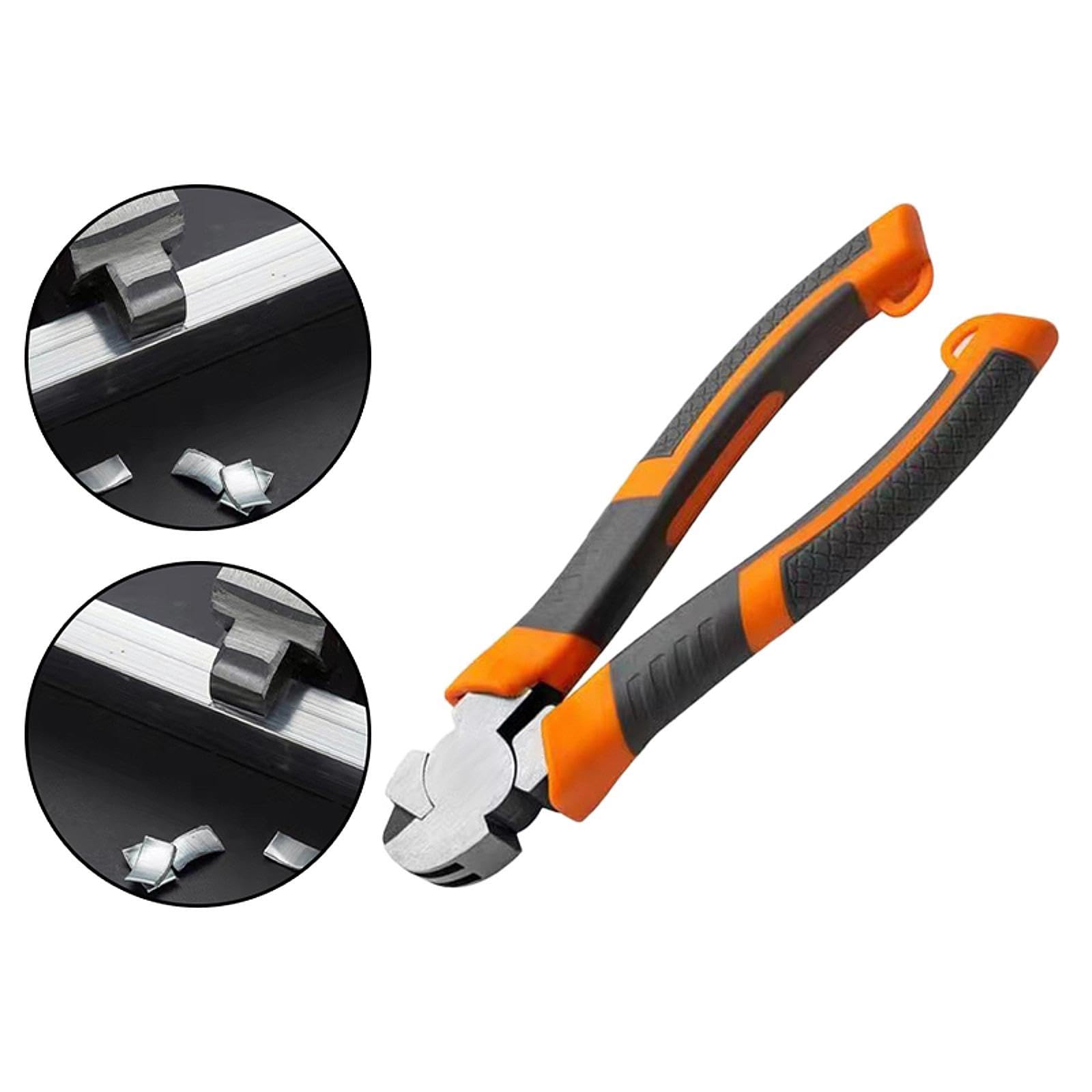 Whtkoph Cutting Pliers,Square Hole Pliers Aluminum Frame Hemming Pliers V Notch Cutter for Garage, Cutting Depth 8mm