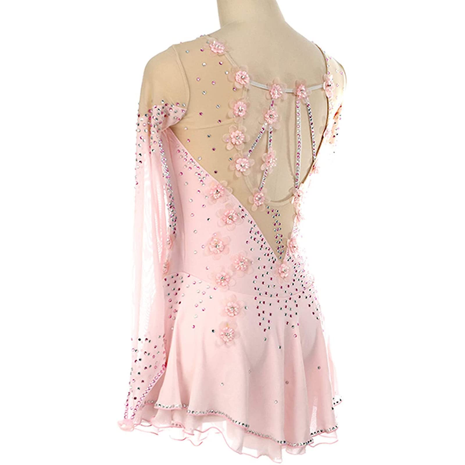 women's light pink ice skating dress Jerry's Demi-Pointe #85 Beaded Skating Dress I will do my best to correct it. HGWBFB Figure Skating Dress Women's