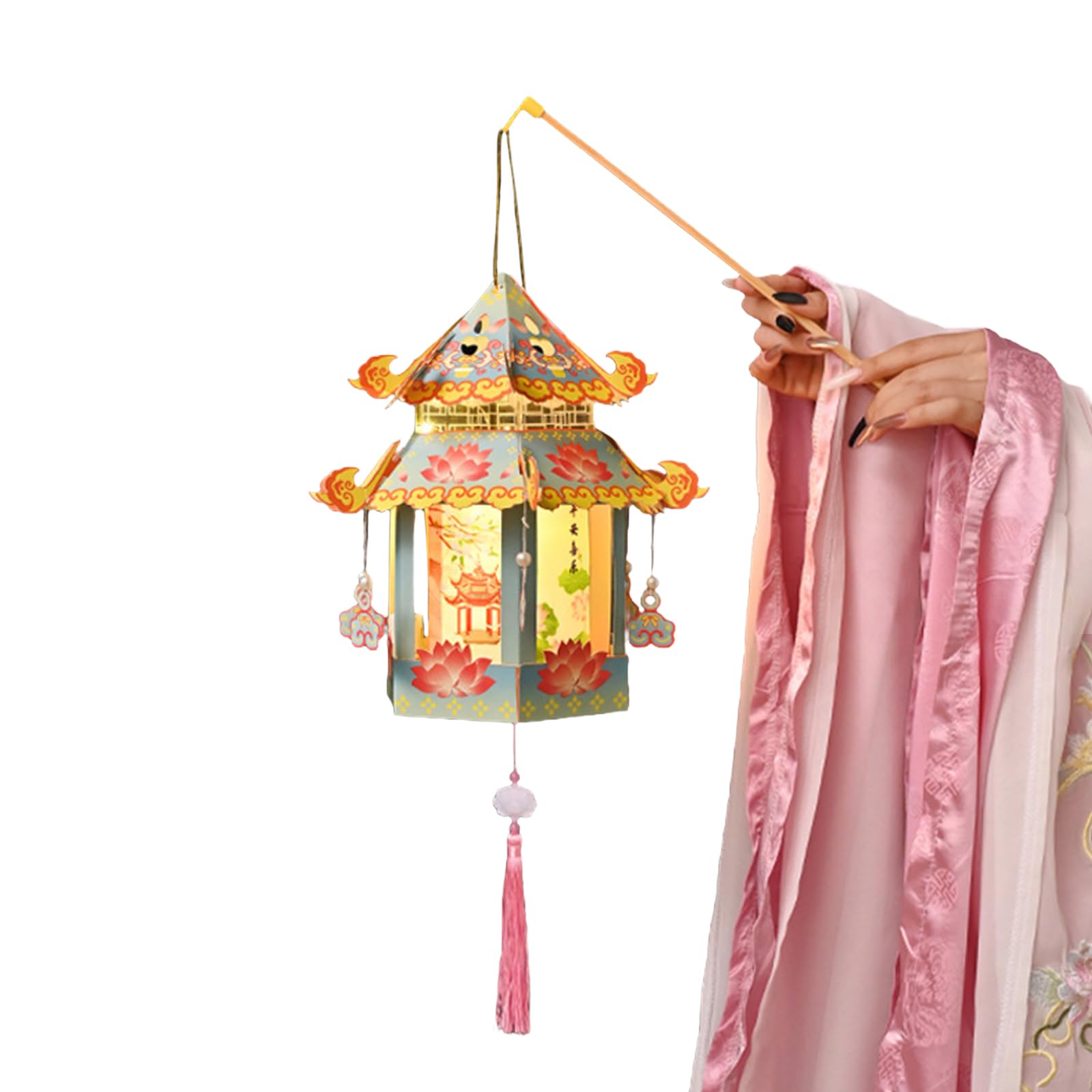 Cultural Light Elegant Set for Autumn Festival Traditional Chinese Decorative Artistic Crafted Paper