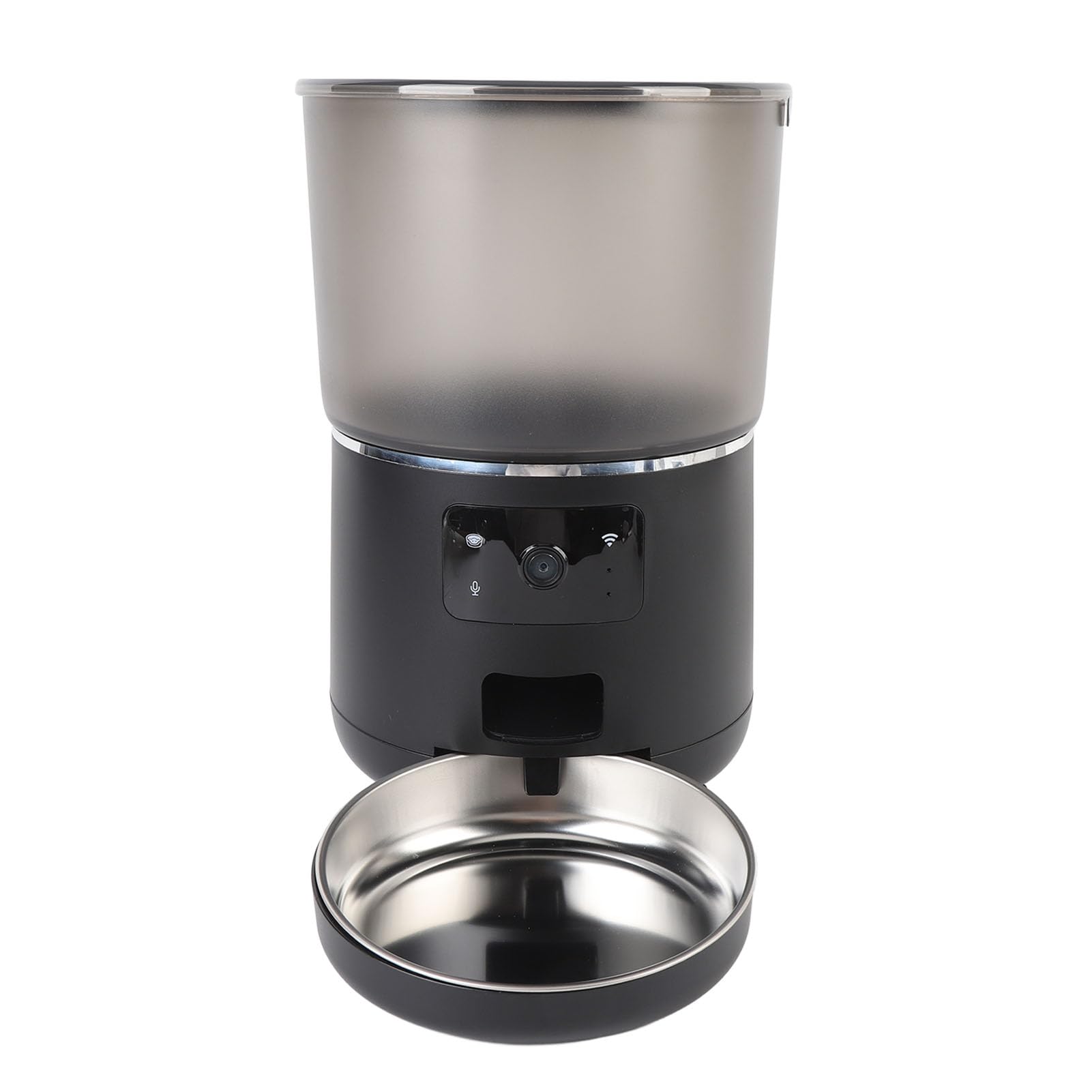 Fabater Alimentatore Automatico per Animali Domestici USB con Avvisi Intelligenti per Cani e Gatti Dispenser di Cibo Temporizzato Wireless con capacità di 4 Litri (BLACK)