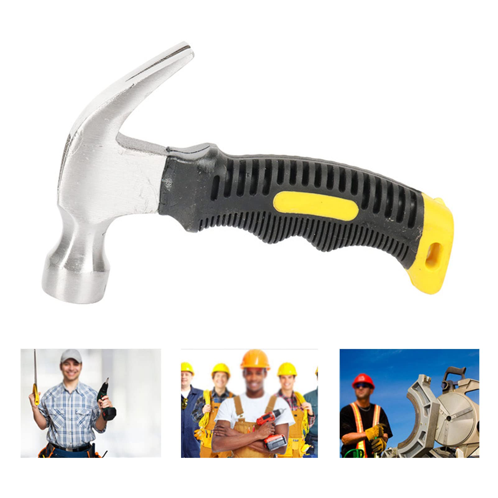 Leapiture Shockproof Mini Claw Hammer Multifunctional Household Nail Hammer with Non Slip Plastic Handle for Home Plant Outdoor Car