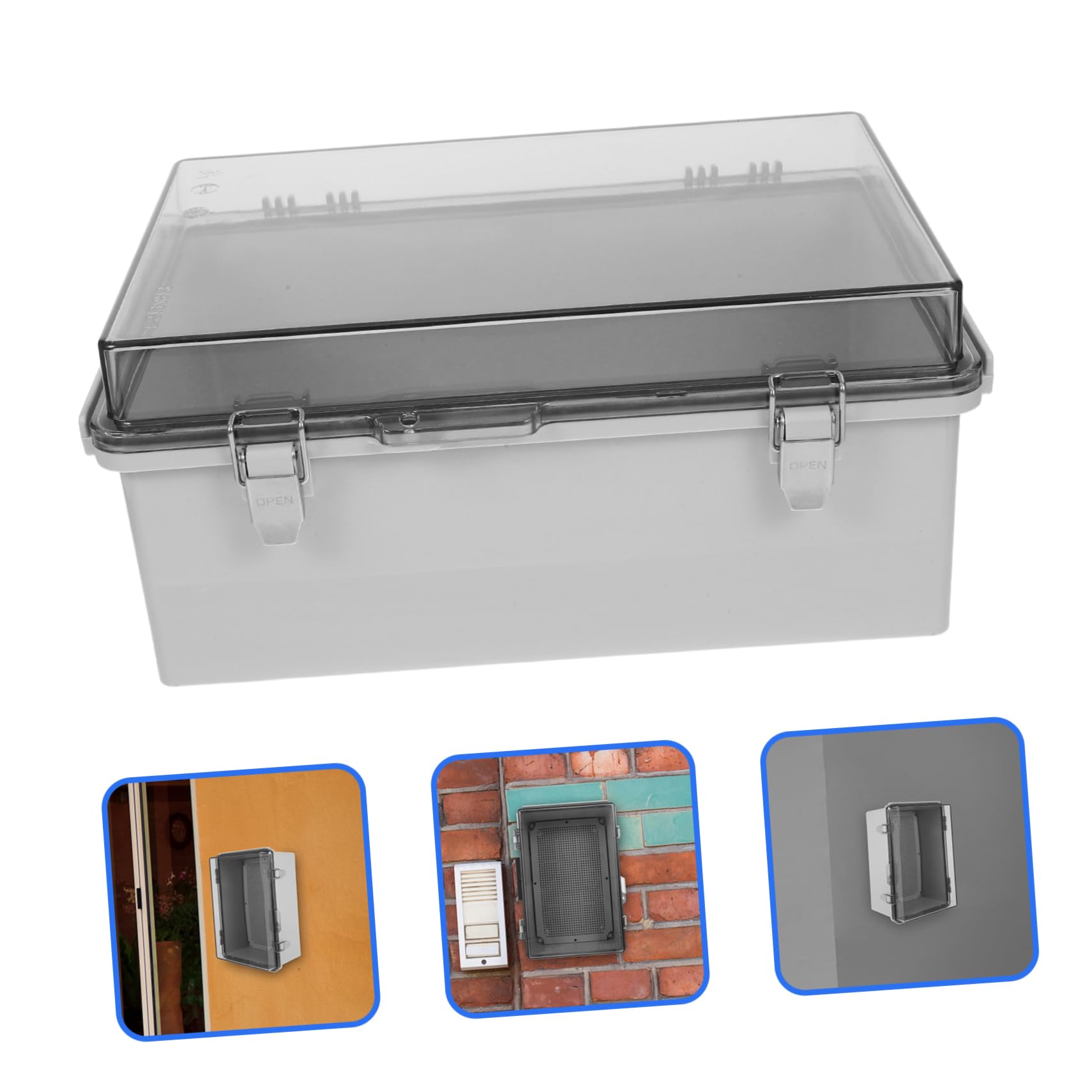 Caja de Conexiones de Cables para Exteriores Ip67 Abs con Placa | Montaje, Blanco con Tapa Translúcida, para Oficinas y Proyectos Eléctricos Comerciales