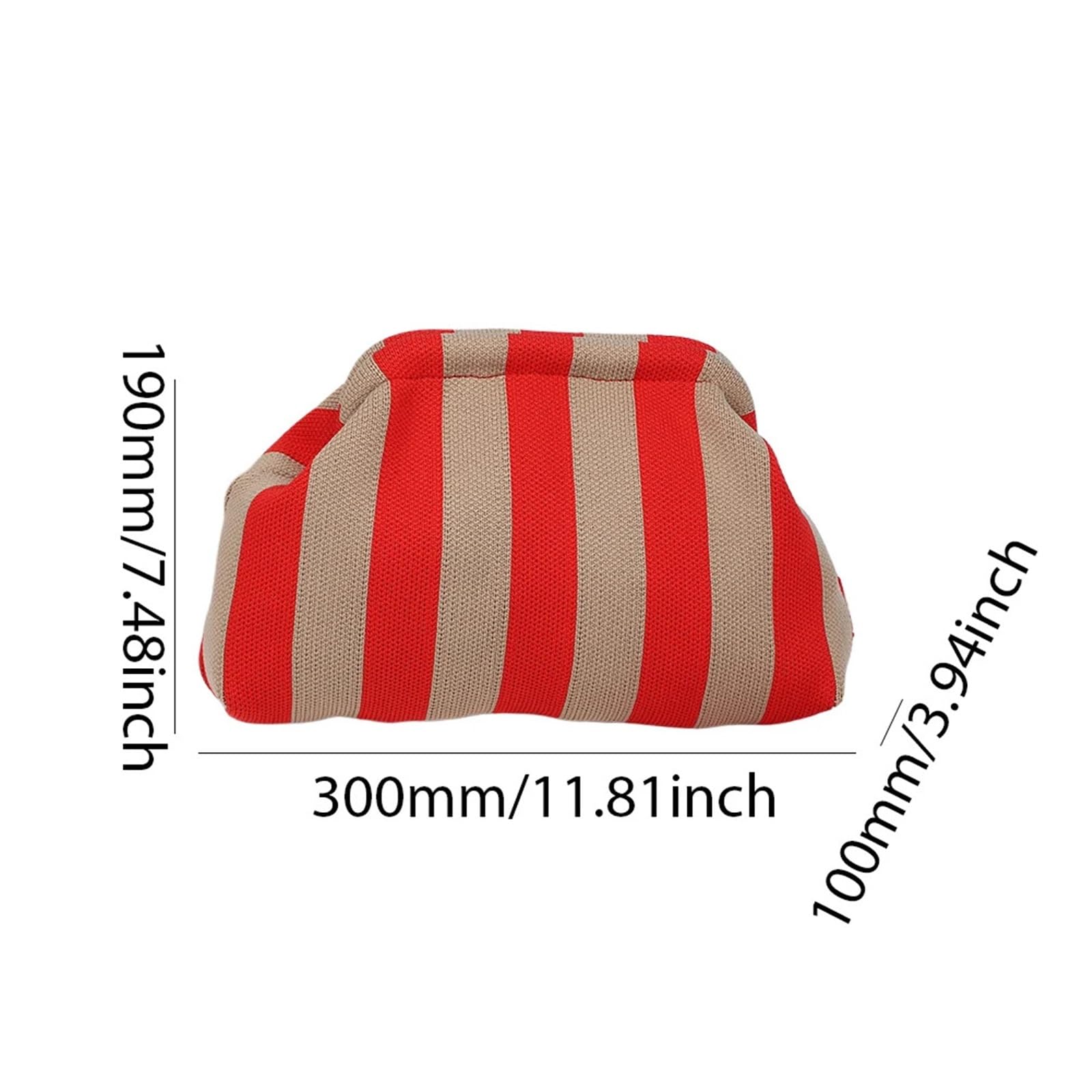 Damen-Clutch, gewebt, for Häkeln, Stricken, Knödel, große Kapazität, lässige Colorblock-Tasche