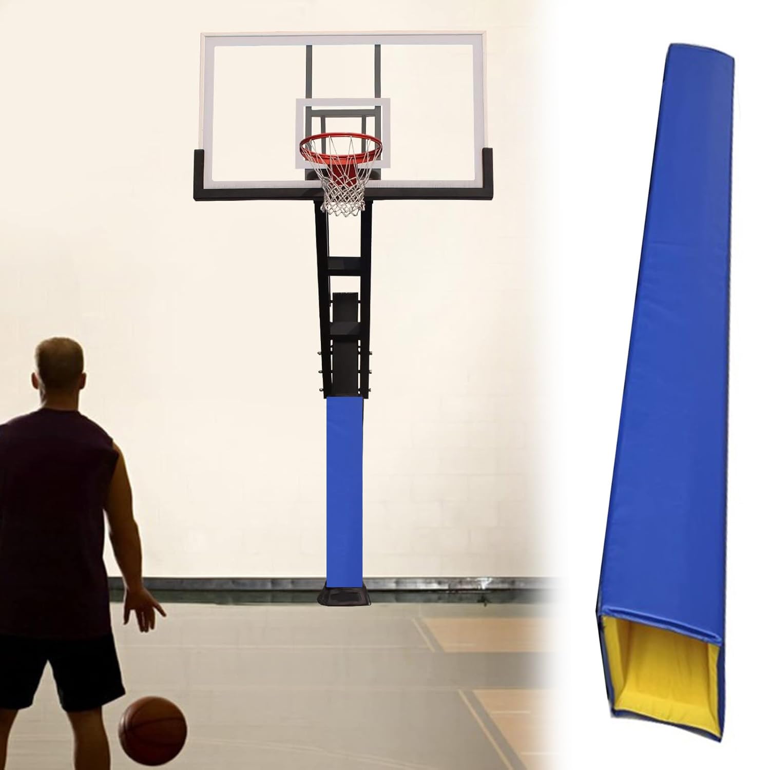 ProteccióN para Poste de Baloncesto Almohadillas de Seguridad Resistentes para Postes de Baloncesto para la Protección de Jugadores, Almohadilla Protectora de 2,5cm para Porterías de Baloncesto en Int