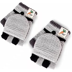 Guanti Mezze Dita Bambini Invernali - Convertibili Con Pattina Per Smartphone - Foto 11