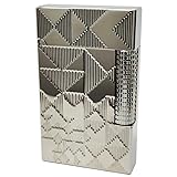 Caloriesクラシック快音ガス ライター ブタン式 機械式ライター デュポンの音 おしゃれ ハイエンドギフト (三角幾何シルバー)