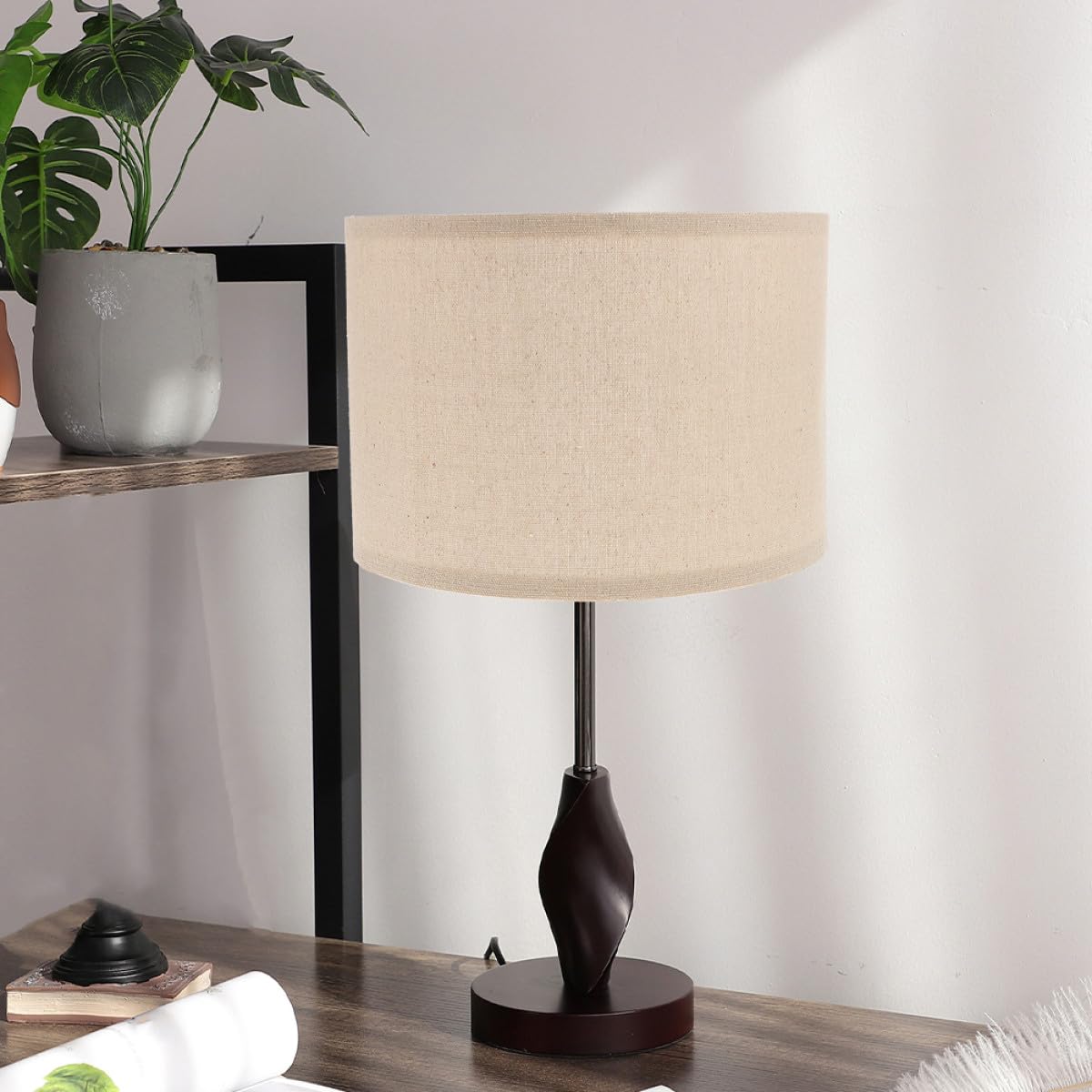 Ipetboom Paralume Lino Beige 30X20 CM per Lampada da Scrivania e Terra Coprilampada Decorativo Smontabile per Uso Domestico e Soggiorno