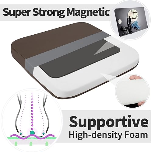 Miniatura 4 de SINOSSO Leathaire - Juego de 4 cojines magnéticos para taburetes de bar de piel sintética modernos, para sillas pequeñas, para cafetería, bistró,