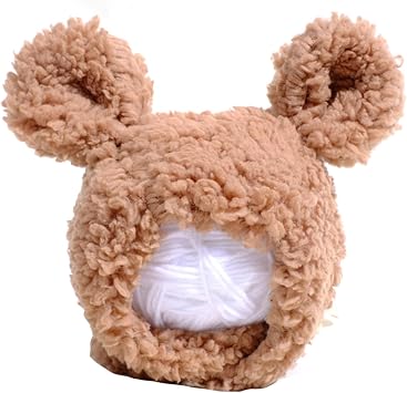 Cute Bear Ear Shape Hat for Cat Dress up Funny Costume Pet Hat Christmas Cosplay Warm Headwear Dogs Cat Accessories 1 Pieces Winter Pet Hat