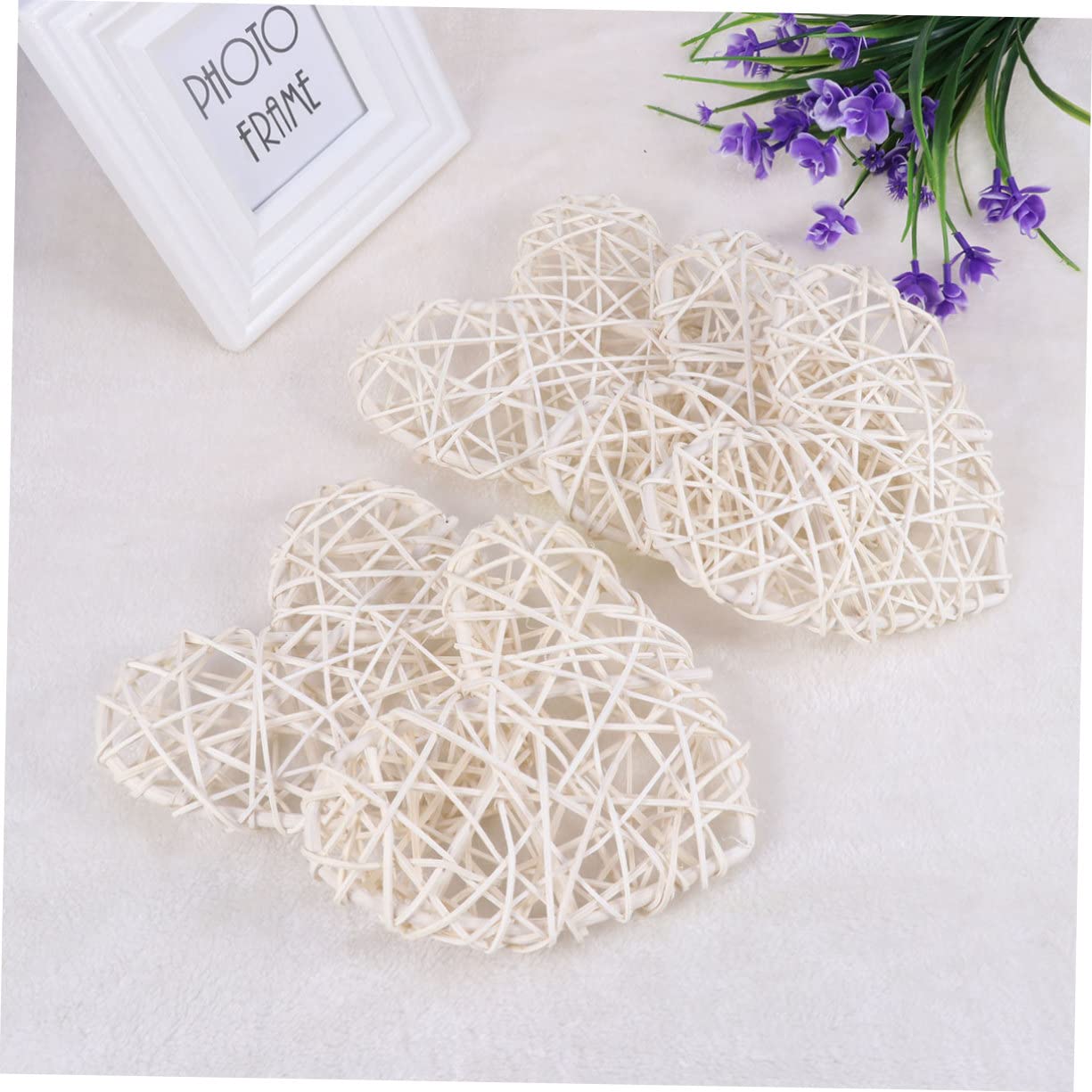 Amosfun 3 Set di Forniture Artigianali in Rattan Cuori in Rattan per Matrimonio Grandi Decorazioni Confezione da 5 Pezzi * 3