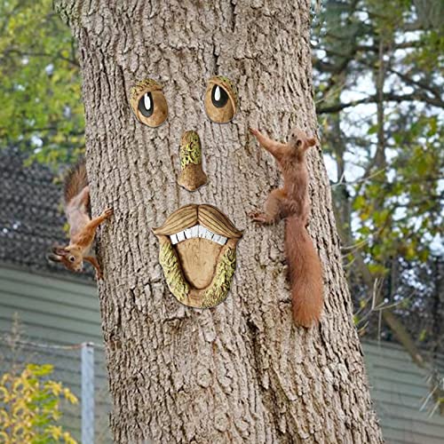 Old Man Tree Hugger Tree Face Decor Statues Bark Ghost Face Facial Features Decoration Whimsical Sculpture Garden Peeker Tree Face Decor For Outdoor Funny Yard Garden Art For Easter Creative Props1 #TOP5