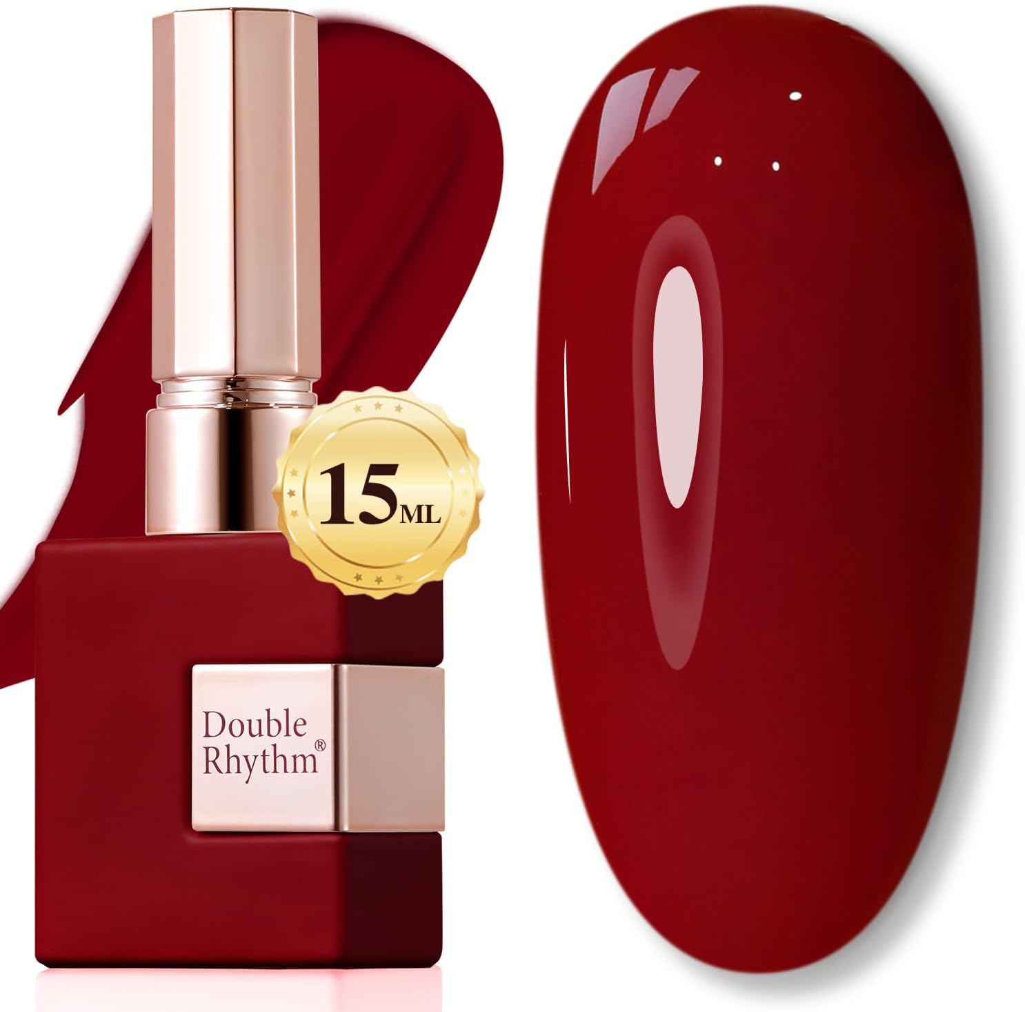 Double Rhythm Translucent Gel Polish Sheer Neutral Natural Light Milky Same Color Same Bottle 15ML Jelly UV Nail Polish Nail Art DIY at Home (Pale Burgundy-A1486)