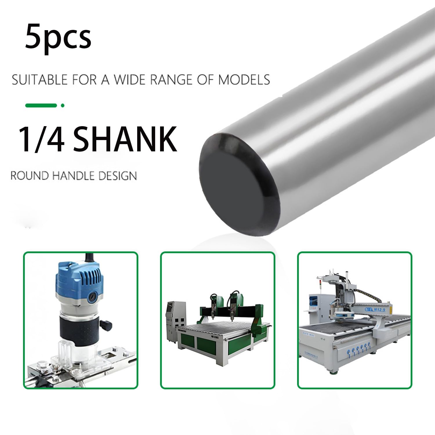 5pcs Pattern Flush Trim Router Bit 1/4 Shank, Carbide Tipped Top Bearing Template Pattern Router Bit, Straight Flush Cut Router Bit, Cutting Length: 1/4", 3/8", 9/16", 3/4", 1"
