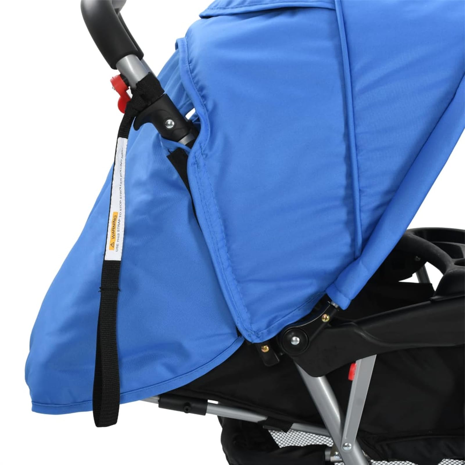 Passeggino Gemellare a Tandem in Acciaio Blu e Nero,Bebè e bimbi,Trasporto bebè,Passeggini-10112