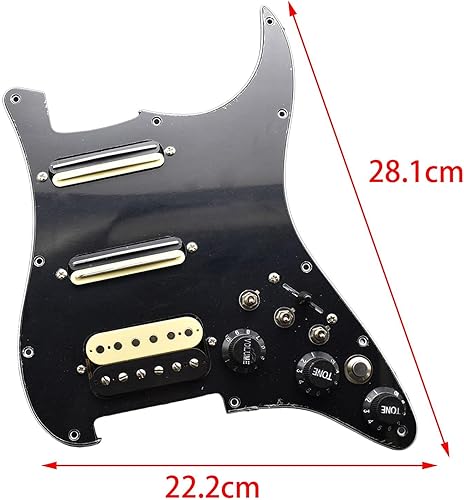 Miniatura 5 de Colaxi Repuesto de pastilla de guitarra, resistente, fácil instalación, cargado, precableado, práctico blanco, duradero para piezas de guitarra