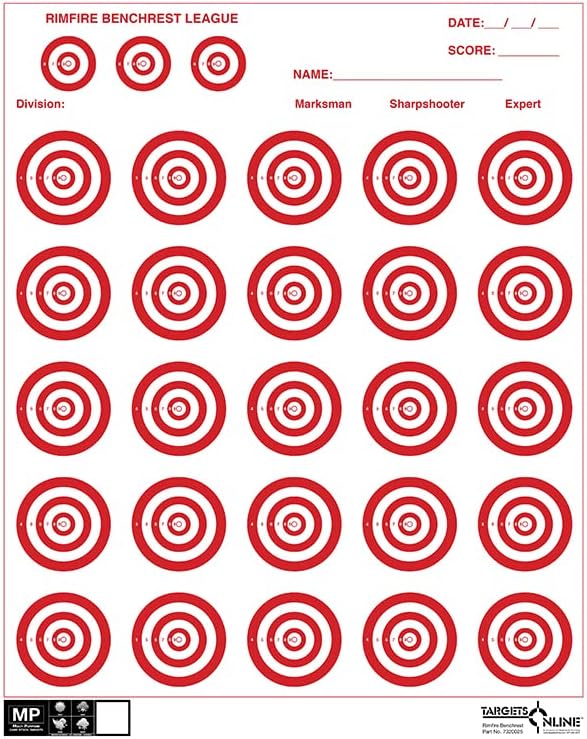 Printable 50 Yard Bench Rest Targets