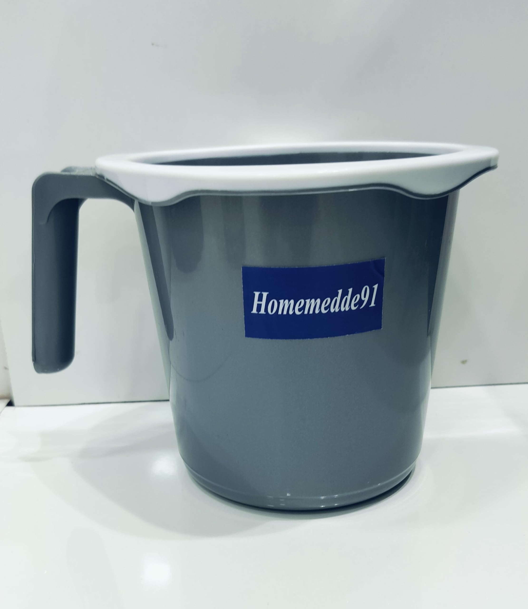 Homemedde91 Plastic Mugs for Bathroom Bath Accessory x 1 Mug Bathing Mugs Dabba camping mug, certified bathing water mug - 1.5 litre capacity - Assorted colors