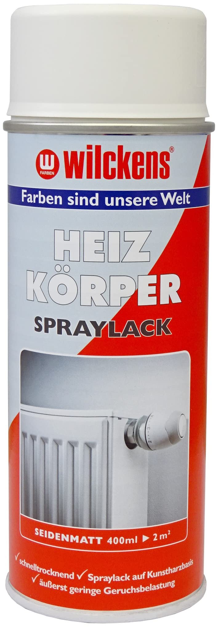 Wilckens Heizkörper Lackspray seidenmatt, 400 ml, Weiß
