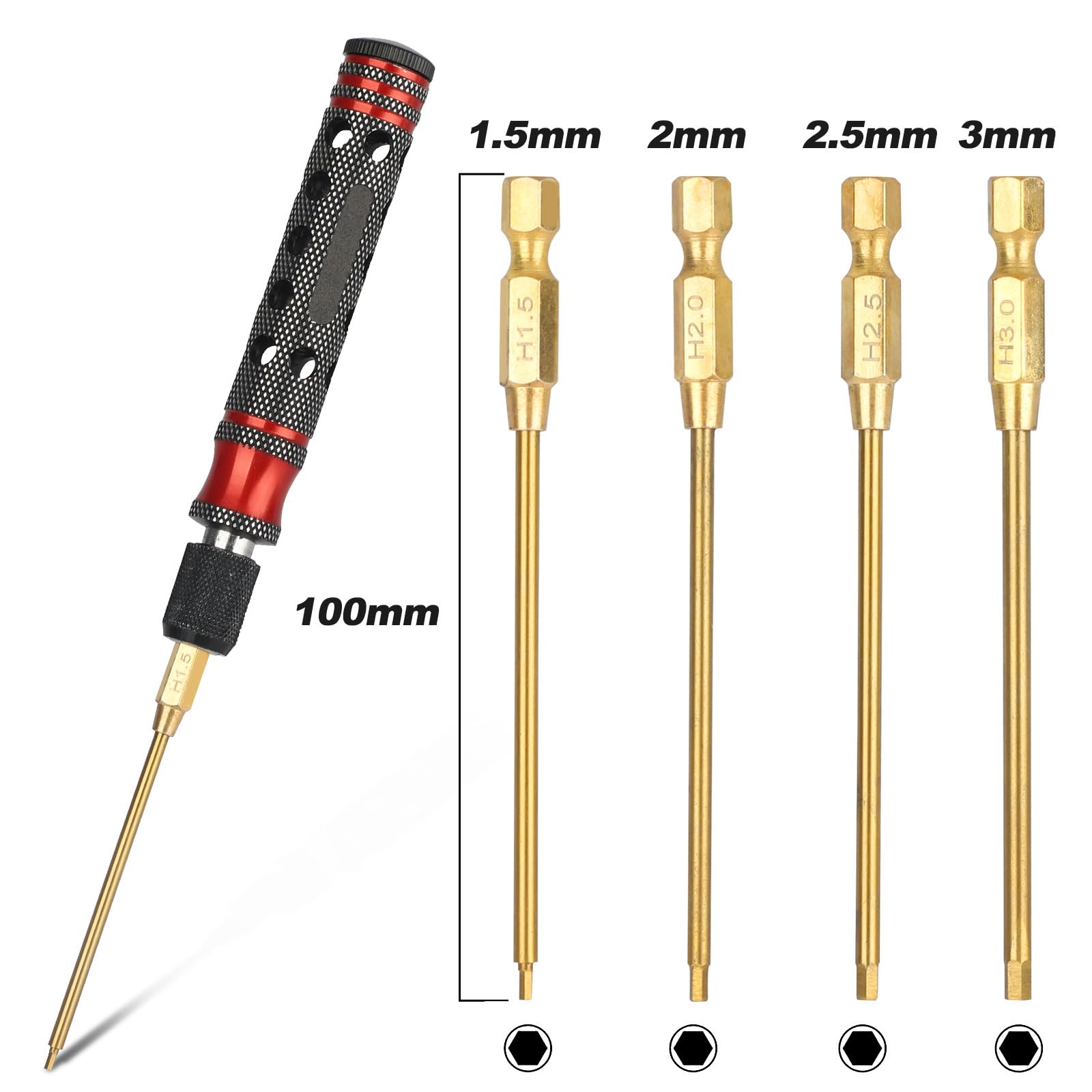 RC Hex Driver Bit Set - 4 Sizes, Durable & Strong -2 RC Hex Driver Bit Set - 4 Sizes, Durable & Strong -2