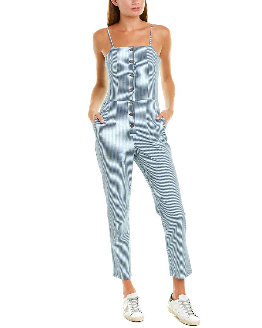 Womens Railroad Stripe Jumpsuit