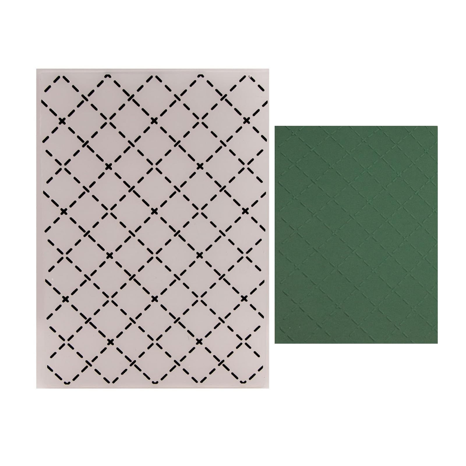 DIYology Diamond Plaid Texture Plastic Embossing Folders for Cards Making Grid Texture Embossing Stencils for DIY Paper Crafting Scrapbooking Polymer Clay Decoration