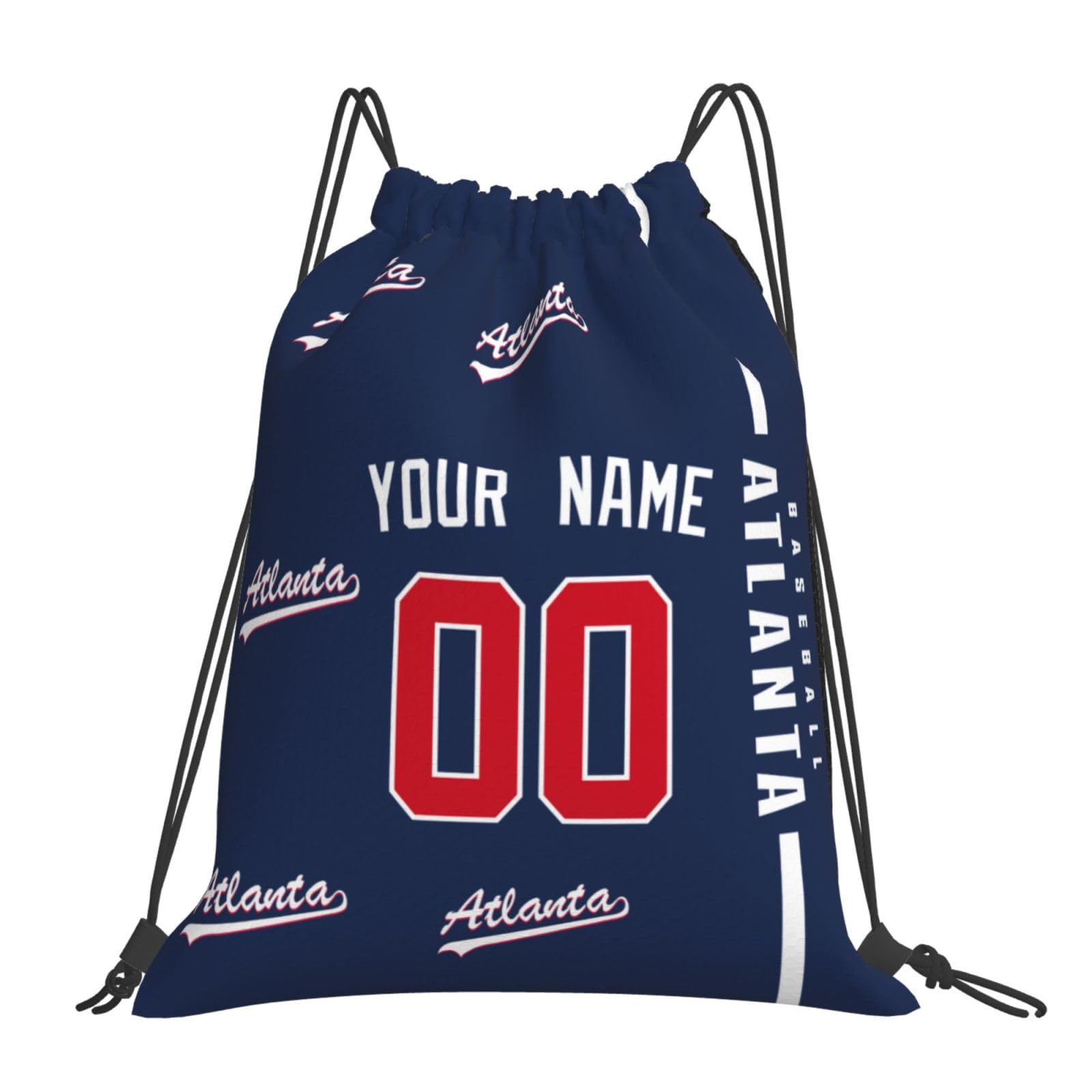 ANTKING Atlanta Drawstring Bags Backpack Custom any Name and Number for Men Women Boy Gifts 14" X 16"