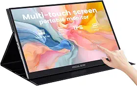 Touch Screen Portable Monitor 17.3'' 1080P IPS USB-C, HDMI, Laptop Extended Display w/Smart Cover, USB2.0, VESA, Dual Speakers - for Laptop, PC, Mac, Phone, PS3/4/5, Xbox, Switch