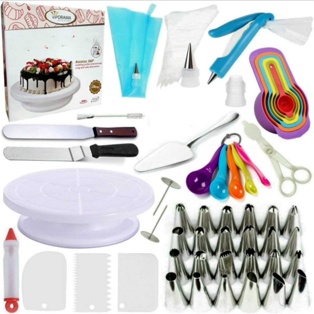 60 Piece Cake Turntable Set Cake Decoration Table Set DIY Homemade Cake Baking Tool