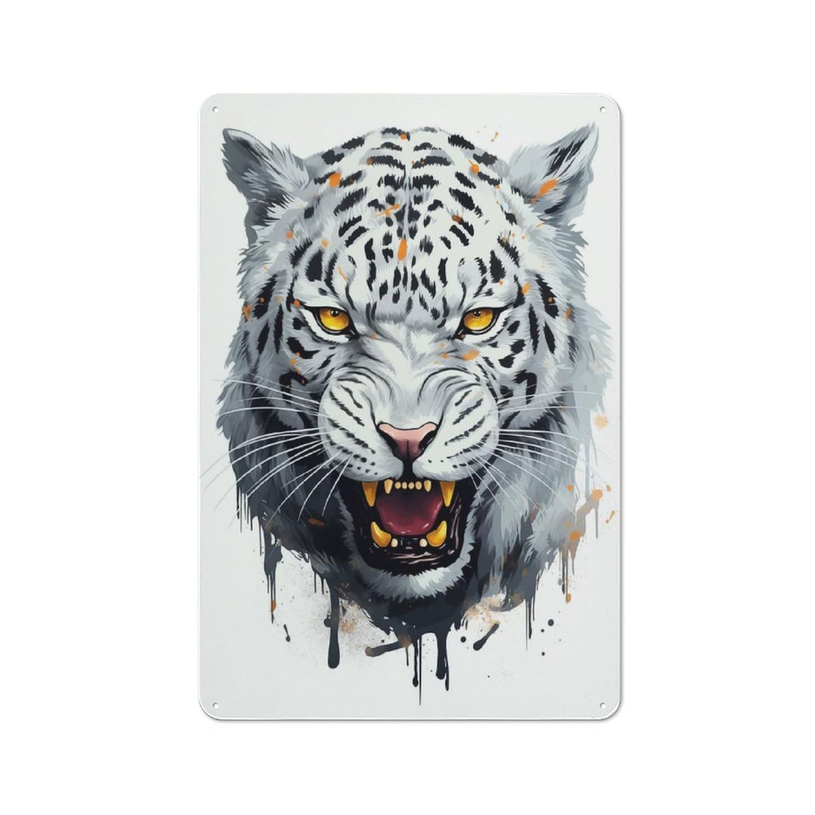 Watercolor Leopard Vintage Metal Sign 30x20cm, Bistro Style Bistro Wall Plaque for Tea Room, Shop Wall Or Breakfast Area