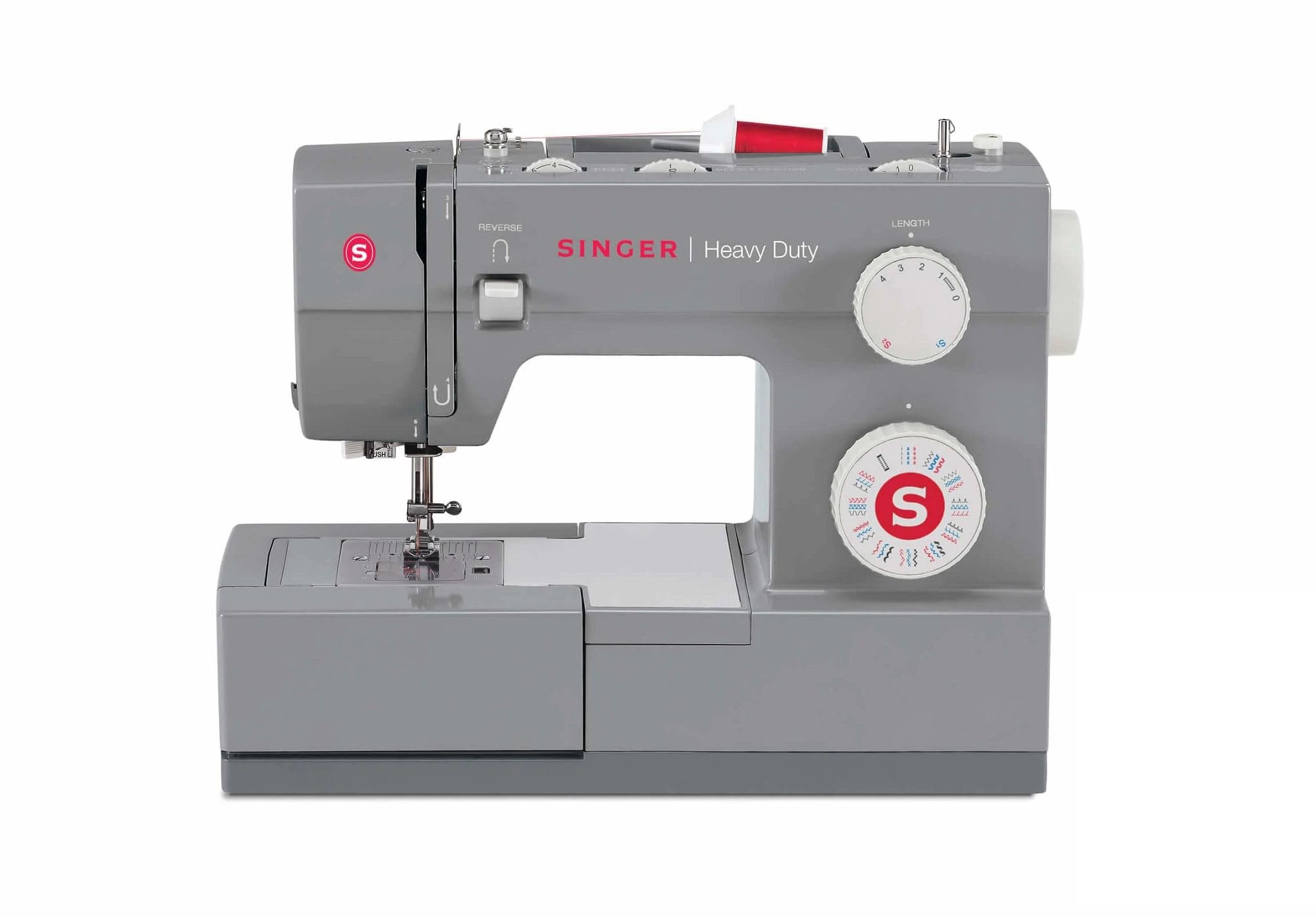 Singer 4432 Nähmaschine – 32 Stiche, automatischer Nadeleinfädler, Metallrahmen, Edelstahl-Bettteller