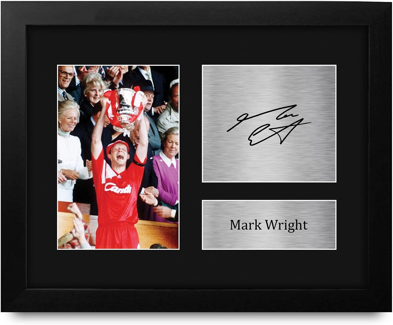 HWC Trading Mark Wright Liverpool Gifts Printed Signed Autograph Picture for Soccer Fans and Supporters - US Letter Framed (ID-008559)